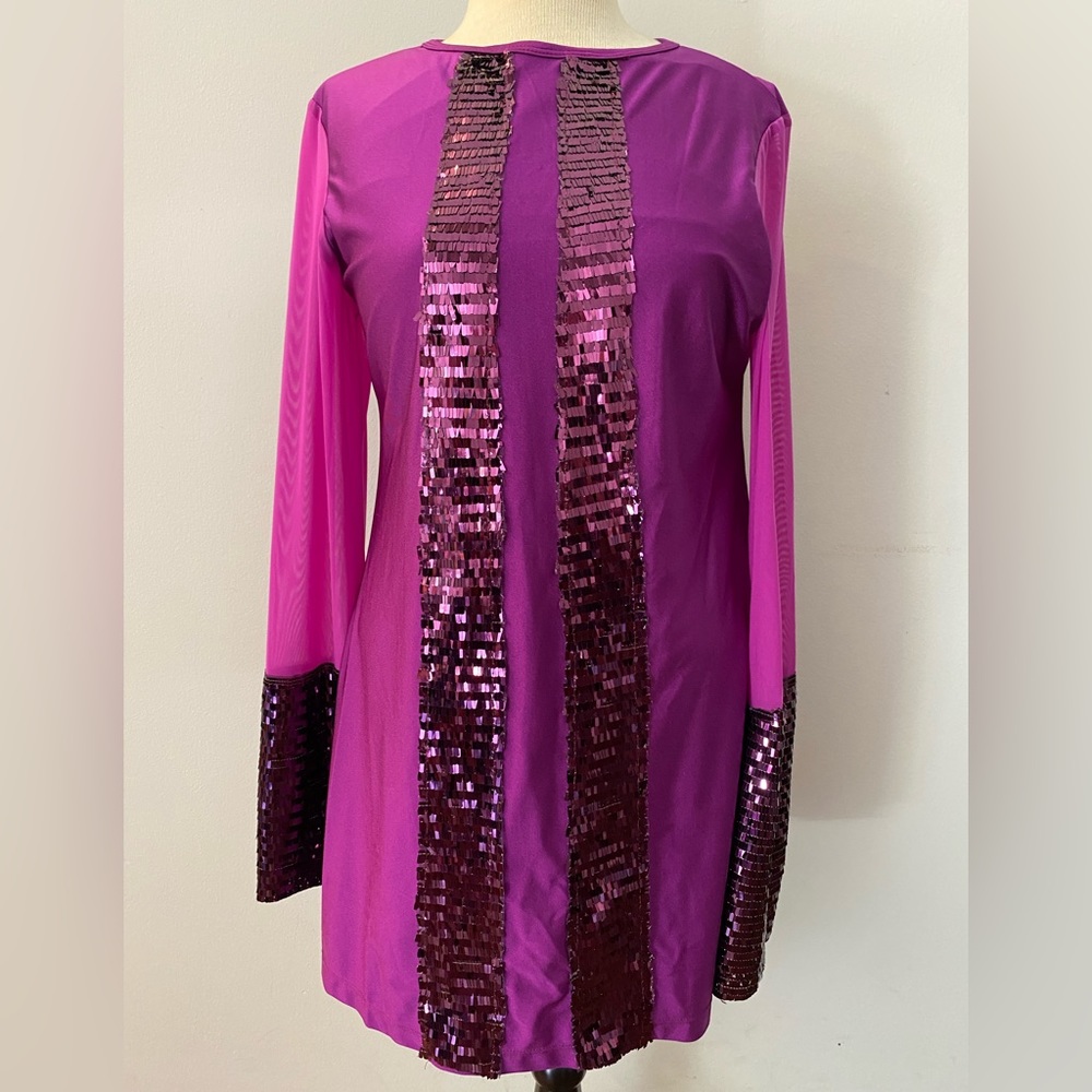 Revolution Dancewear Adult Purple Sequin Top Wild Berry Size LA Style RC16948